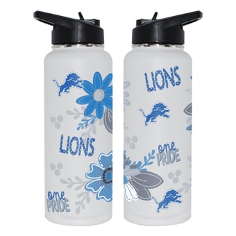 The Memory Company Detroit Lions 34oz. Flowers Stainless Steel Quencher Bottle