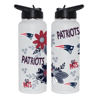 The Memory Company New England Patriots 34oz. Flowers Stainless Steel Quencher Bottle