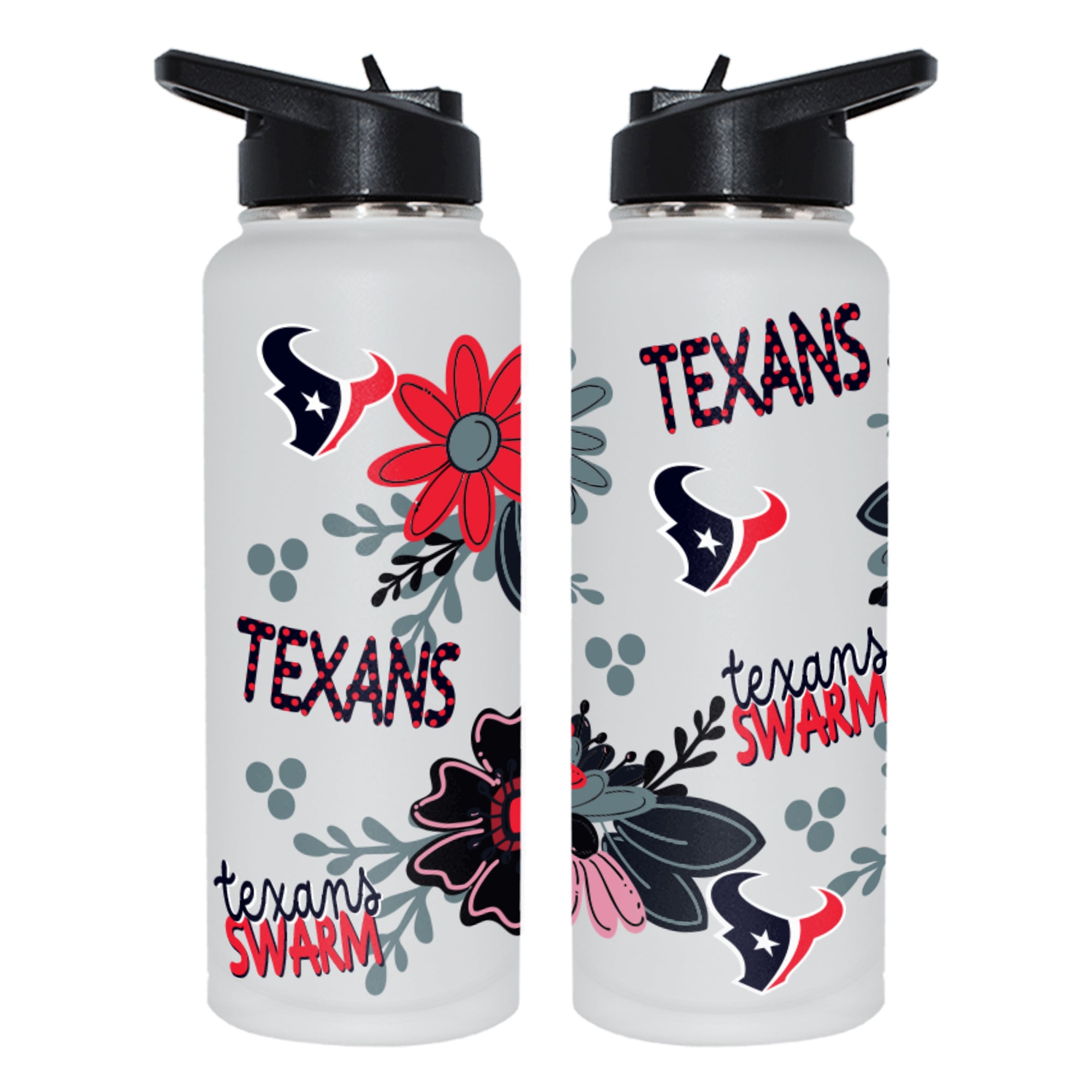 The Memory Company Houston Texans 34oz. Flowers Stainless Steel Quencher Bottle