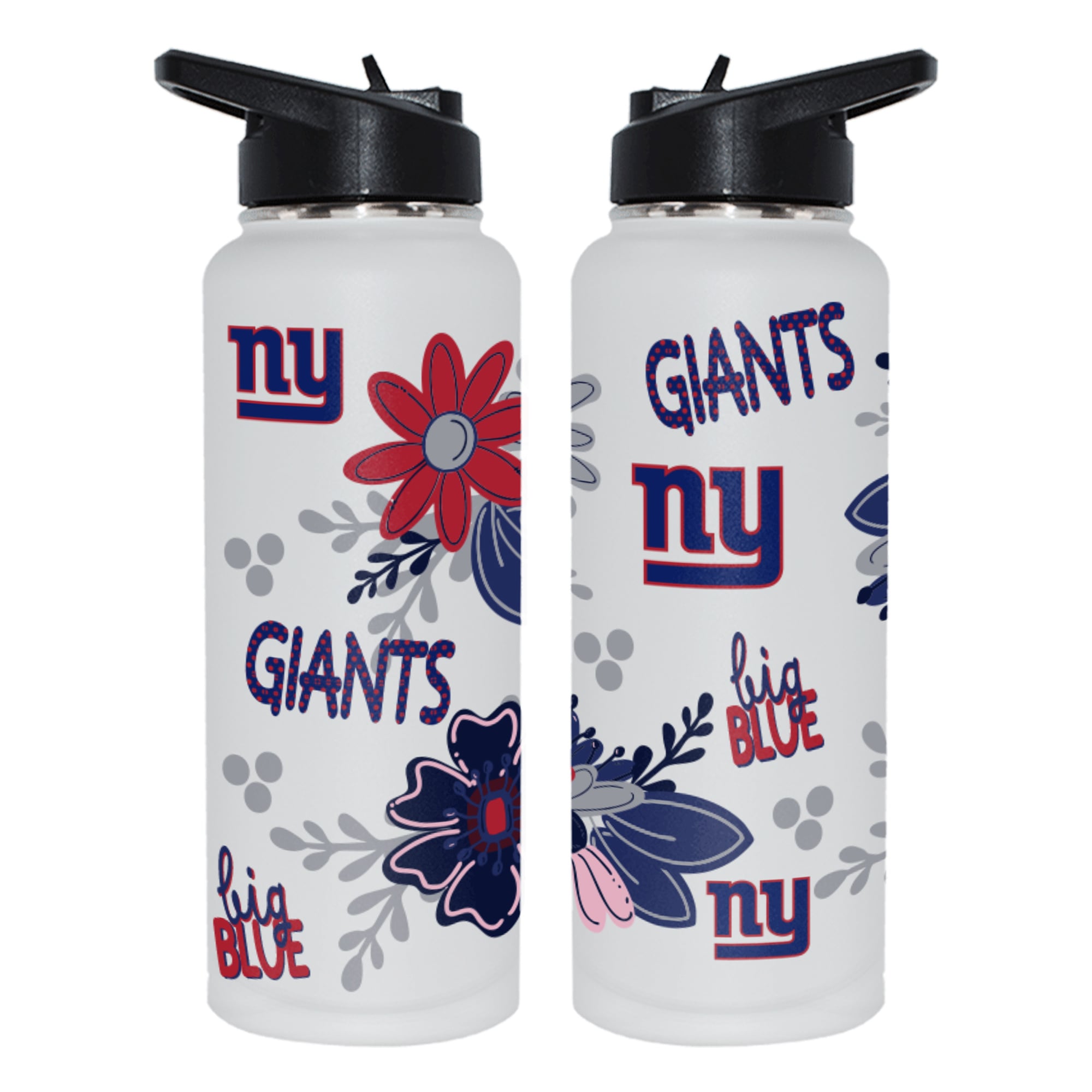 The Memory Company New York Giants 34oz. Flowers Stainless Steel Quencher Bottle