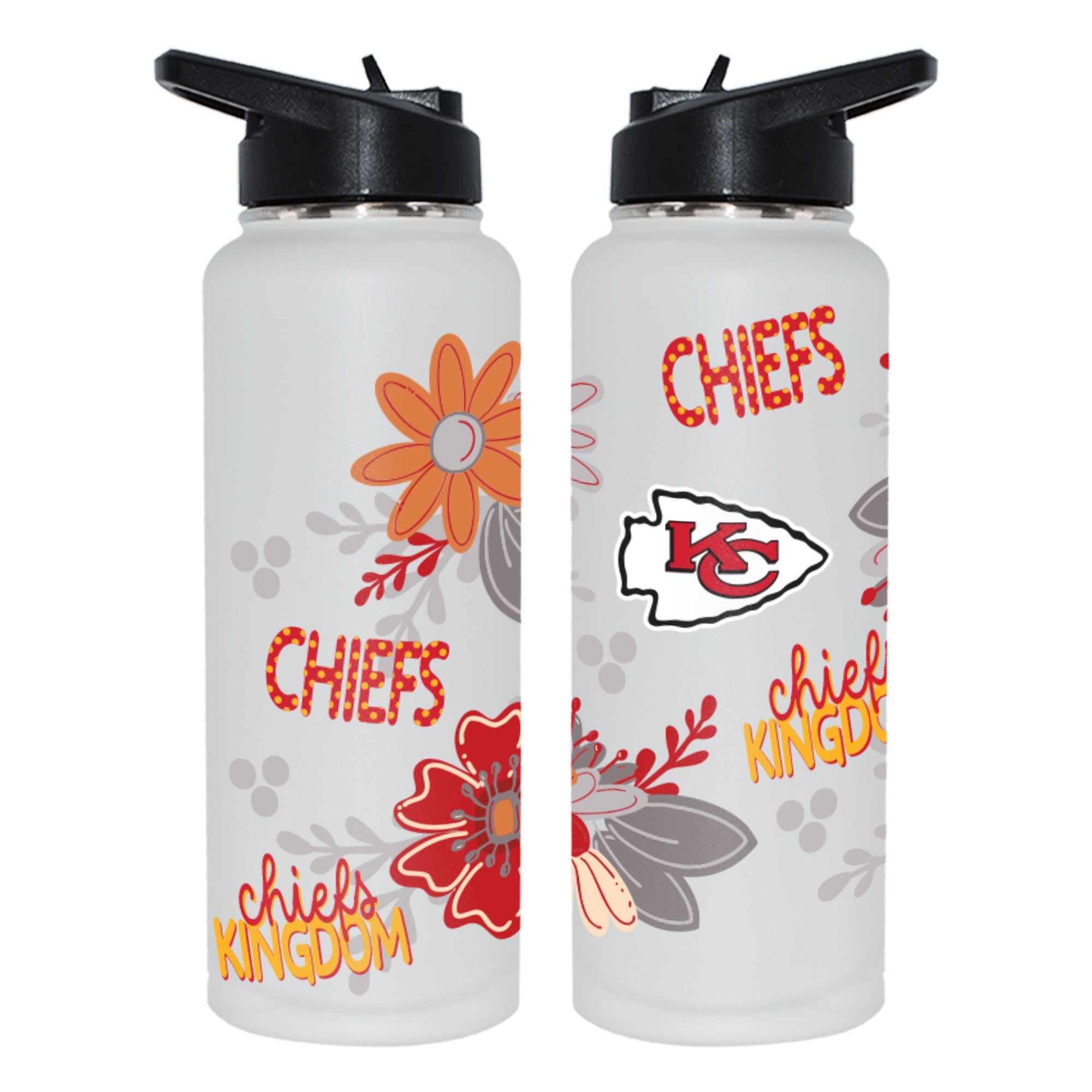 The Memory Company Kansas City Chiefs 34oz. Flowers Stainless Steel Quencher Bottle