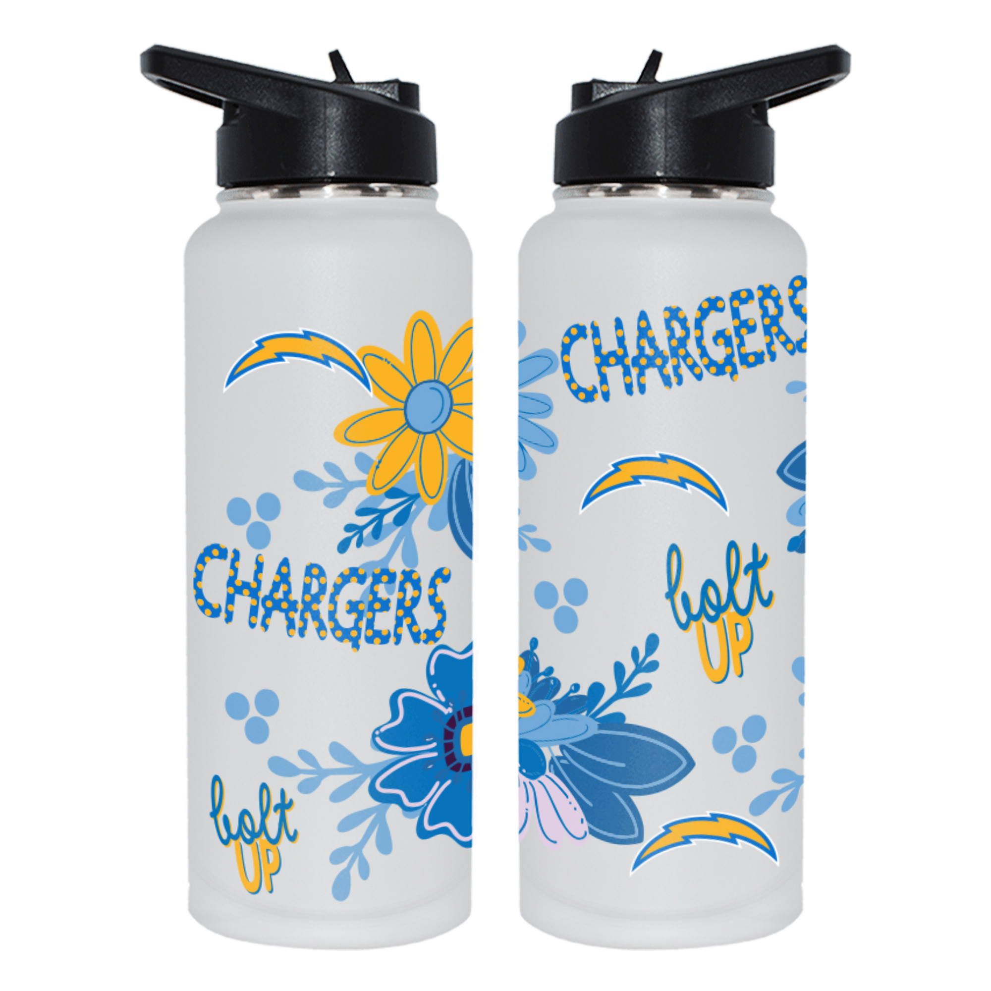 The Memory Company Los Angeles Chargers 34oz. Flowers Stainless Steel Quencher Bottle