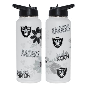 The Memory Company Las Vegas Raiders 34oz. Flowers Stainless Steel Quencher Bottle