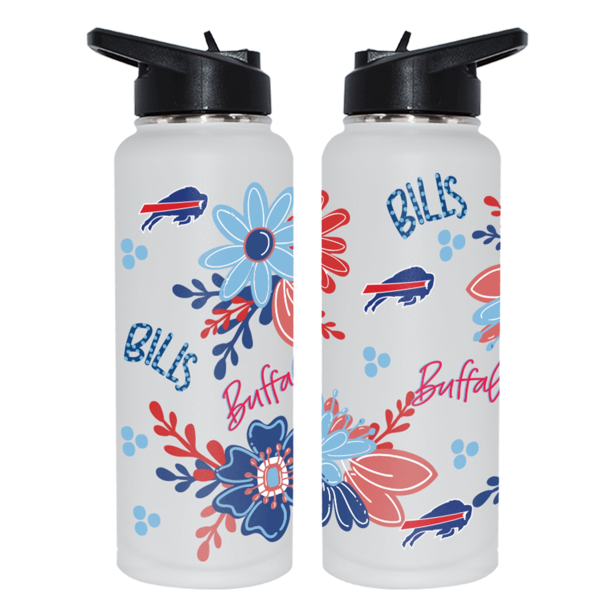 The Memory Company Buffalo Bills 34oz. Flowers Stainless Steel Quencher Bottle
