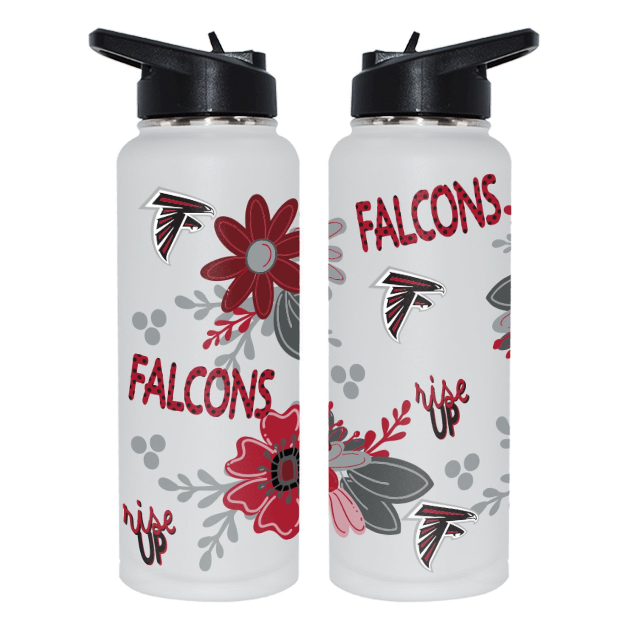 The Memory Company Atlanta Falcons 34oz. Flowers Stainless Steel Quencher Bottle