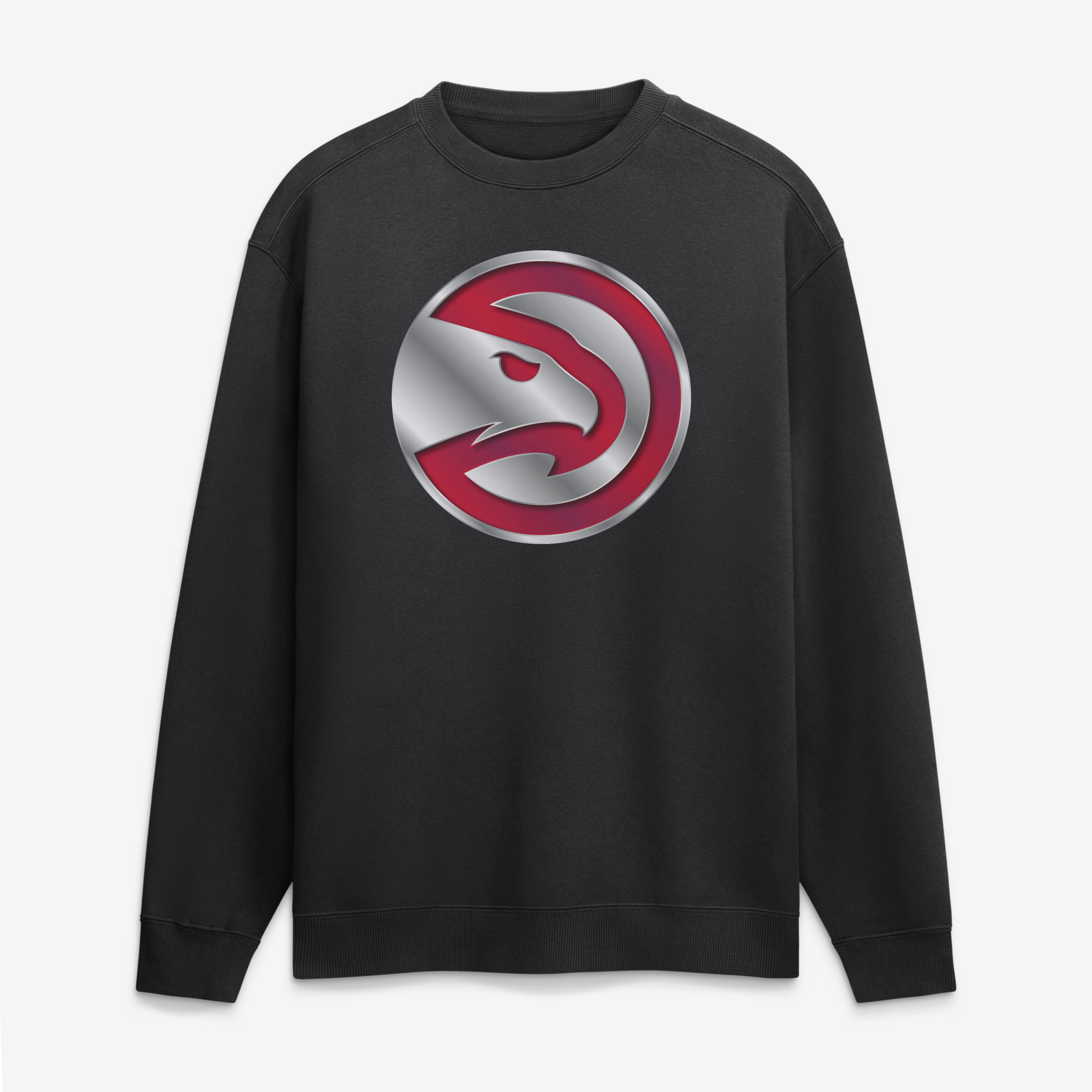 Men's Black Atlanta Hawks  Metallic Mascot Sweatshirt