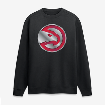 Men's Black Atlanta Hawks  Metallic Mascot Sweatshirt