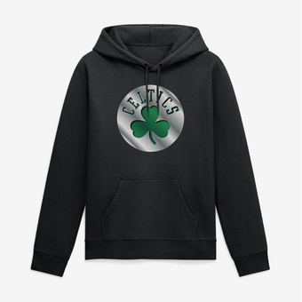 Men's Black Boston Celtics Big & Tall Metallic Mascot Hoodie