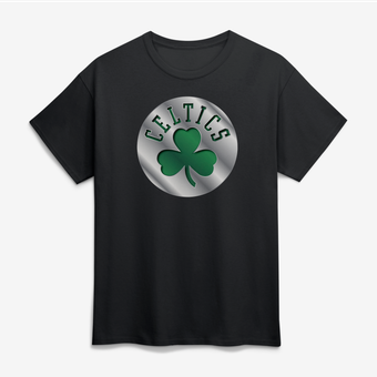 Men's Black Boston Celtics Big & Tall Metallic Mascot T-Shirt