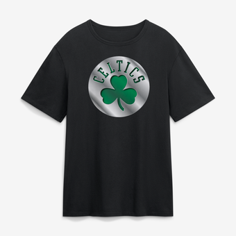 Men's Black Boston Celtics  Metallic Mascot T-Shirt