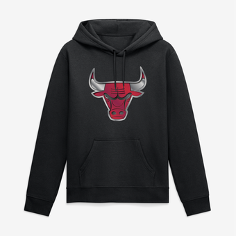 Men's Black Chicago Bulls Big & Tall Metallic Mascot Hoodie
