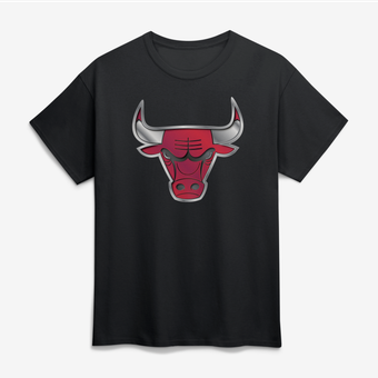 Men's Black Chicago Bulls Big & Tall Metallic Mascot T-Shirt