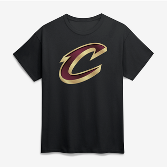 Men's Black Cleveland Cavaliers Big & Tall Metallic Mascot T-Shirt