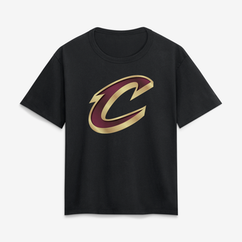 Women's Black Cleveland Cavaliers Metallic Mascot T-Shirt