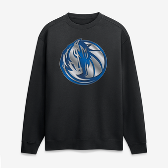 Men's Black Dallas Mavericks  Metallic Mascot Sweatshirt