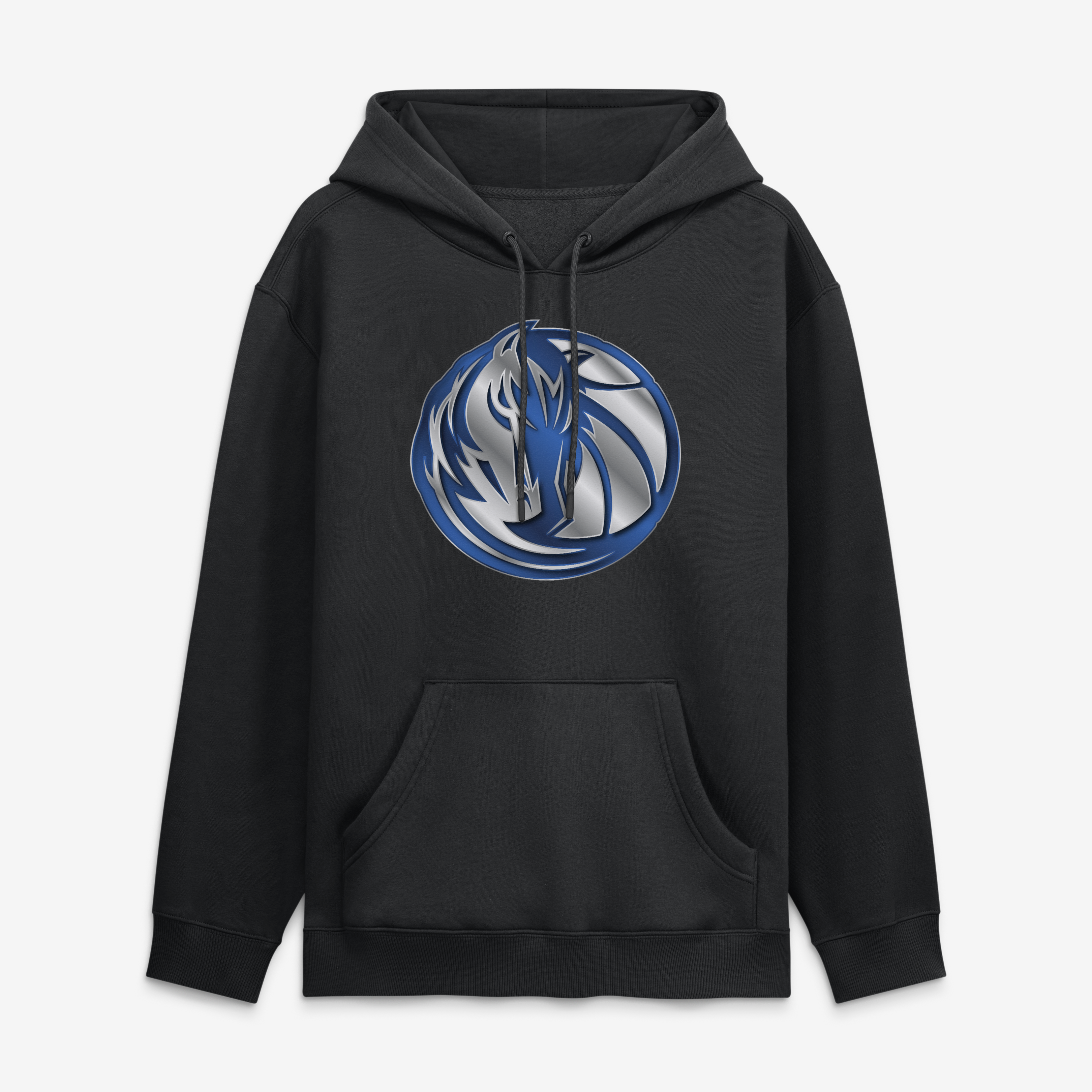 Men's Black Dallas Mavericks  Metallic Mascot Hoodie