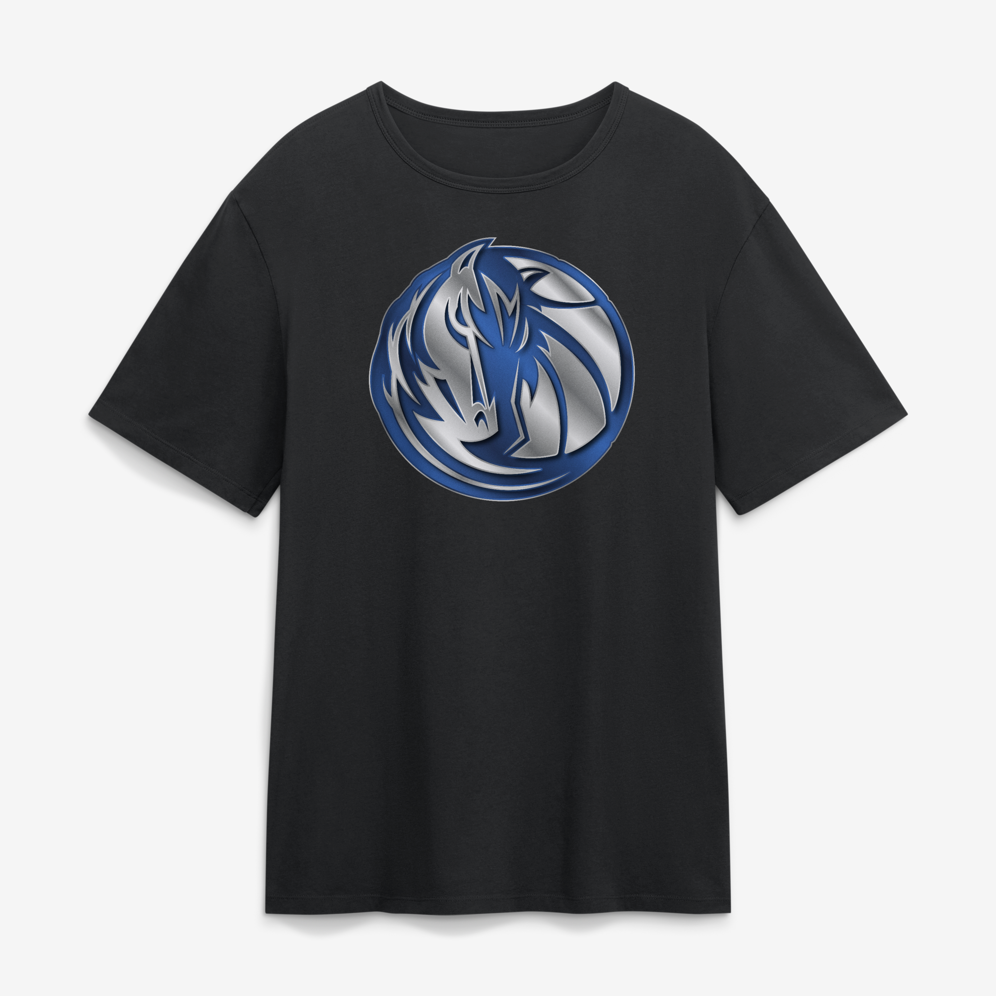 Men's Black Dallas Mavericks  Metallic Mascot T-Shirt
