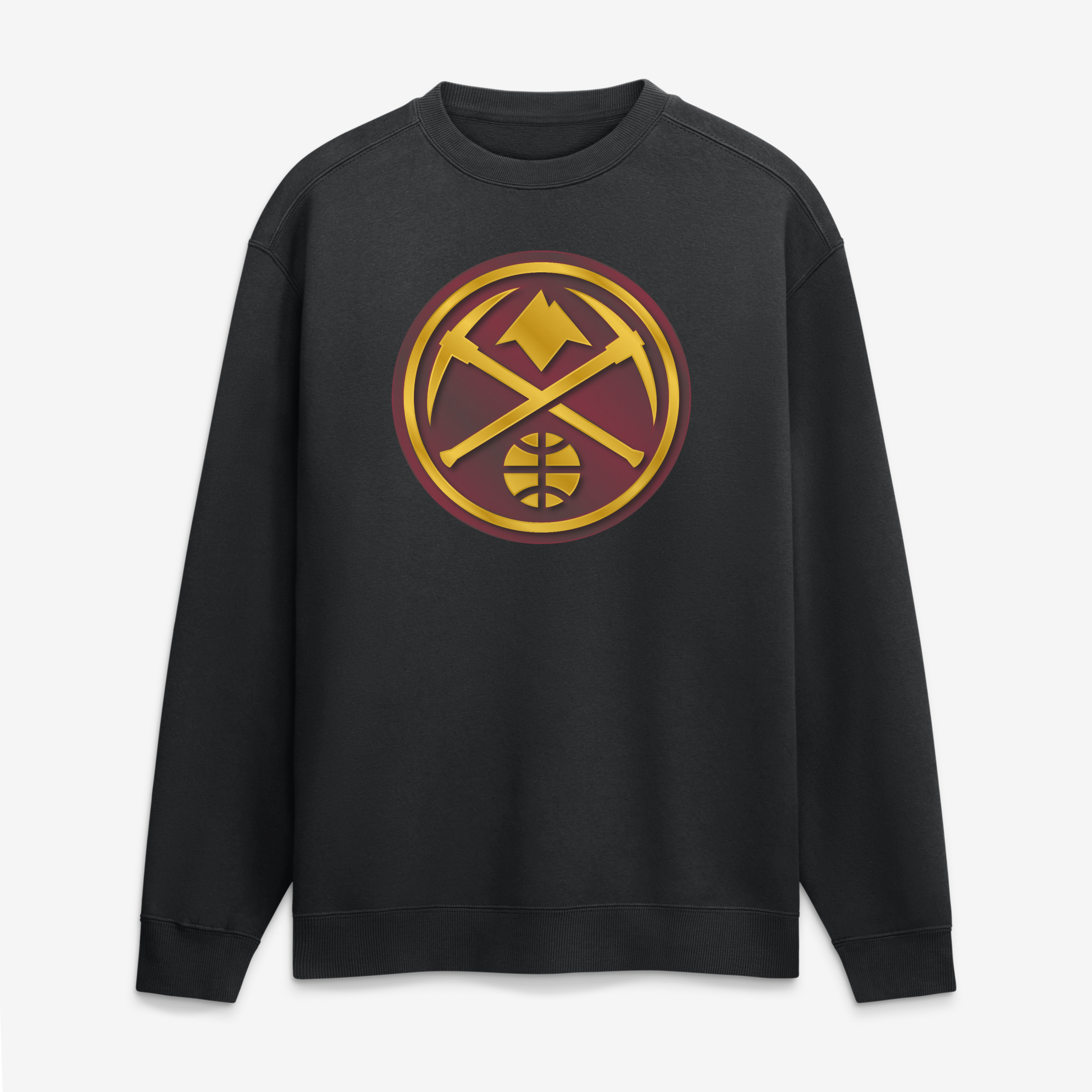 Men's Black Denver Nuggets  Metallic Mascot Sweatshirt