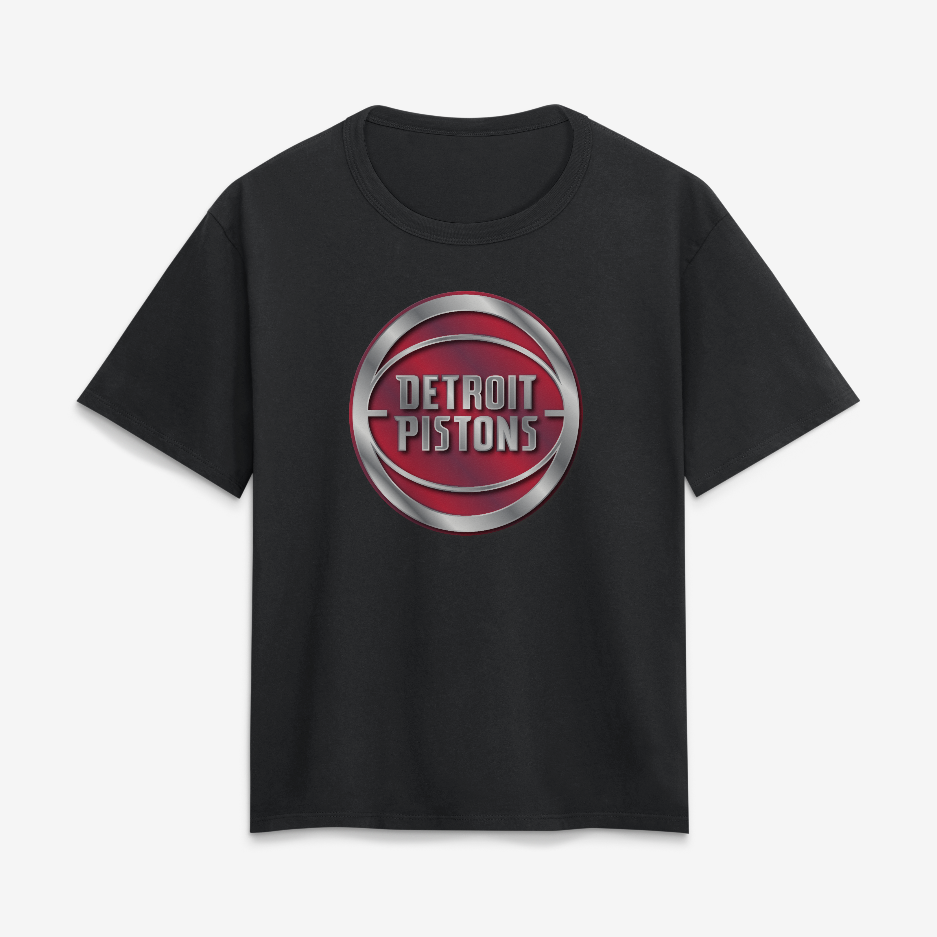 Women's Black Detroit Pistons Forged Mascot T-Shirt