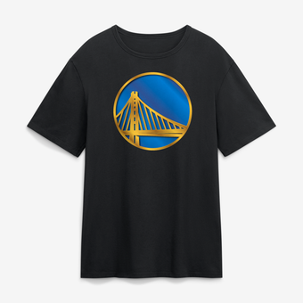 Men's Black Golden State Warriors  Metallic Mascot T-Shirt