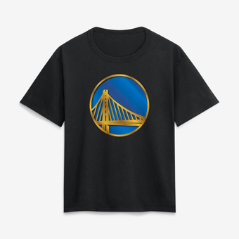 Women's Black Golden State Warriors Metallic Mascot T-Shirt