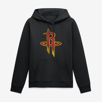 Men's Black Houston Rockets Big & Tall Metallic Mascot Hoodie