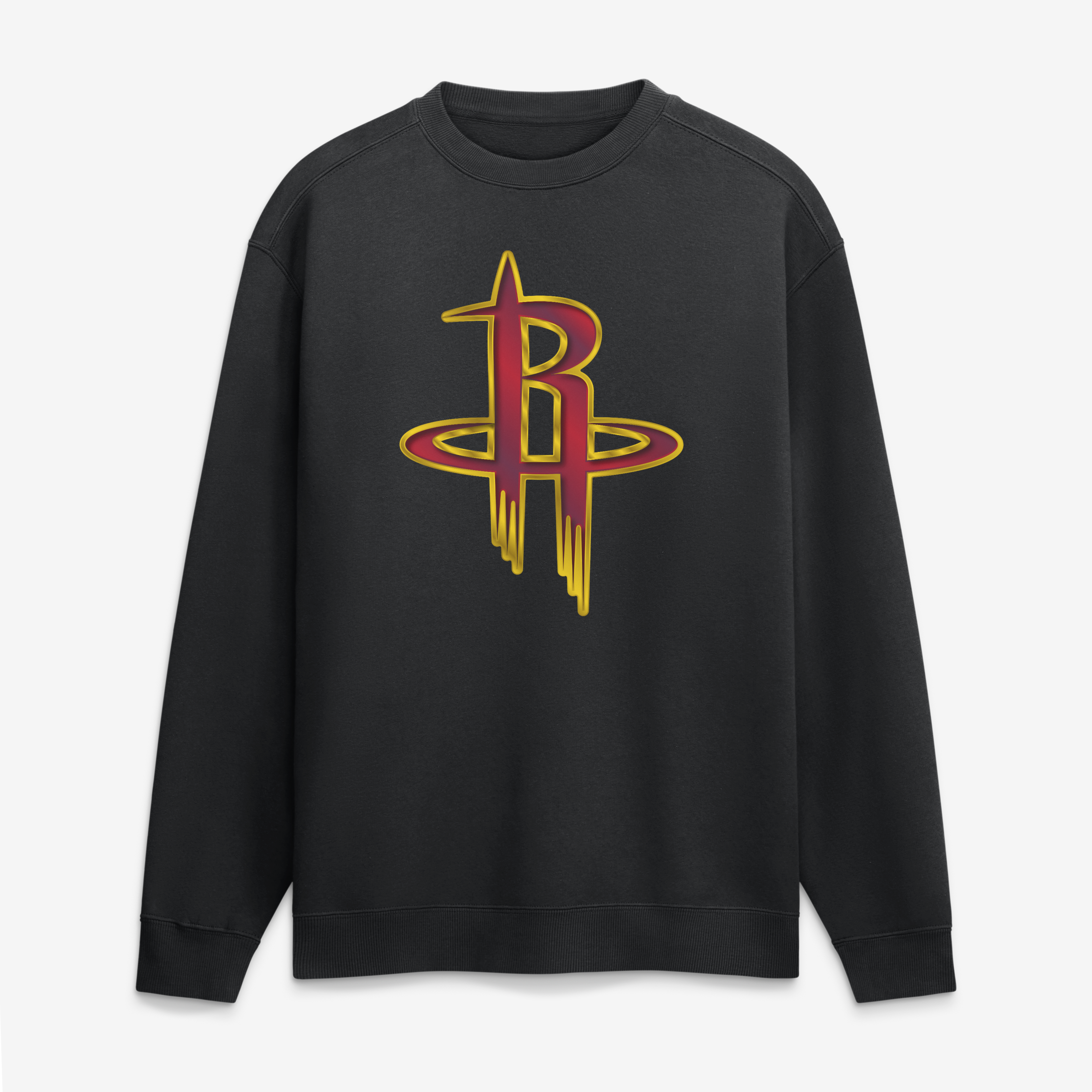 Men's Black Houston Rockets  Metallic Mascot Sweatshirt