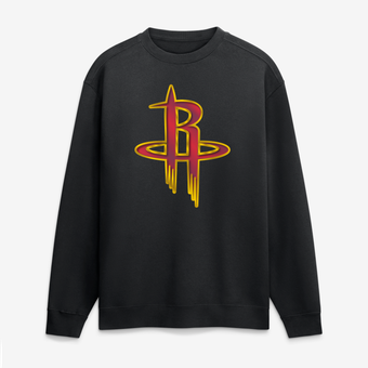 Men's Black Houston Rockets  Metallic Mascot Sweatshirt