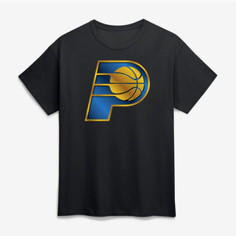 Men's Black Indiana Pacers Big & Tall Metallic Mascot T-Shirt