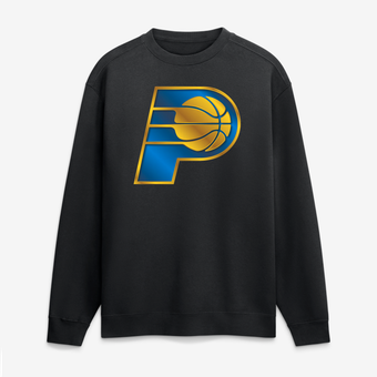 Men's Black Indiana Pacers  Metallic Mascot Sweatshirt