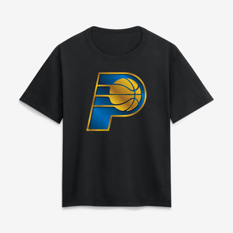 Women's Black Indiana Pacers Metallic Mascot T-Shirt