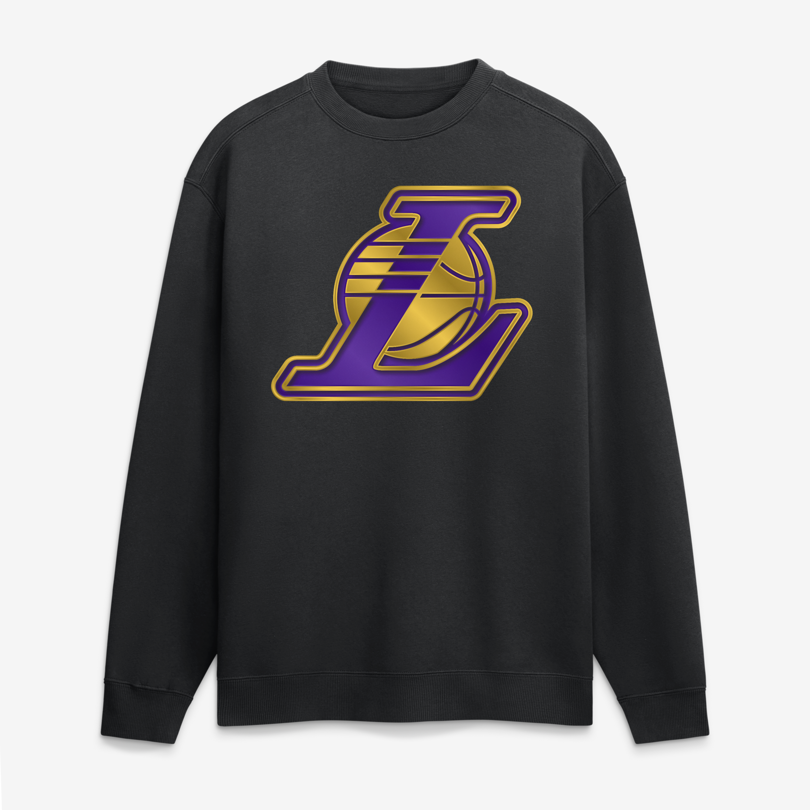 Men's Black Los Angeles Lakers  Metallic Mascot Sweatshirt