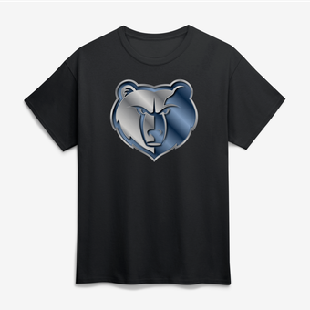 Men's Black Memphis Grizzlies Big & Tall Metallic Mascot T-Shirt