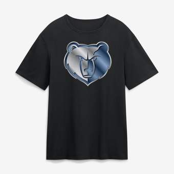 Men's Black Memphis Grizzlies  Metallic Mascot T-Shirt
