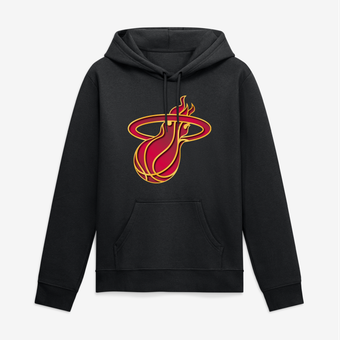 Men's Black Miami Heat Big & Tall Metallic Mascot Hoodie