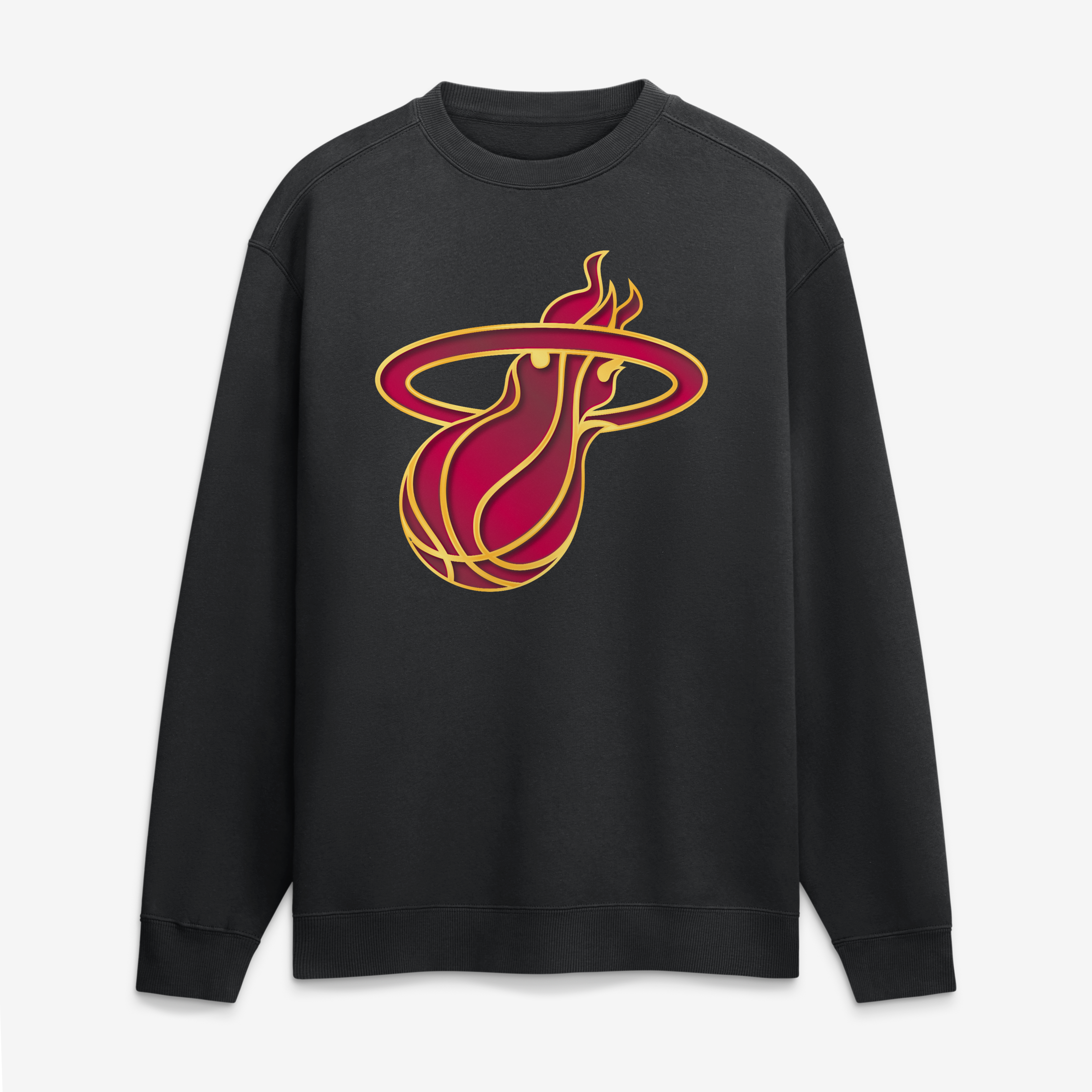 Men's Black Miami Heat  Metallic Mascot Sweatshirt