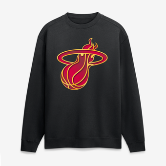 Men's Black Miami Heat  Metallic Mascot Sweatshirt