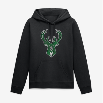 Men's Black Milwaukee Bucks Big & Tall Metallic Mascot Hoodie