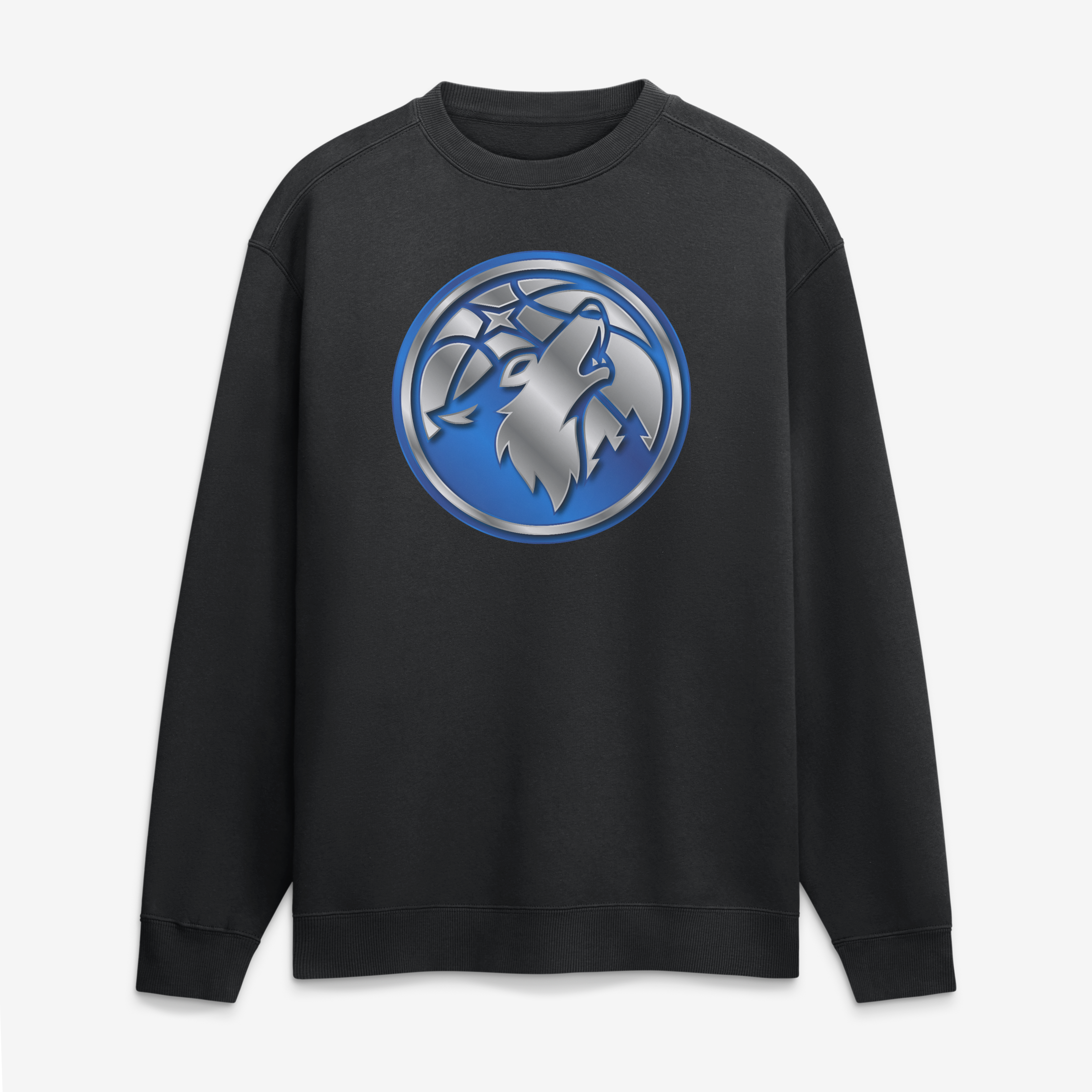 Men's Black Minnesota Timberwolves  Metallic Mascot Sweatshirt