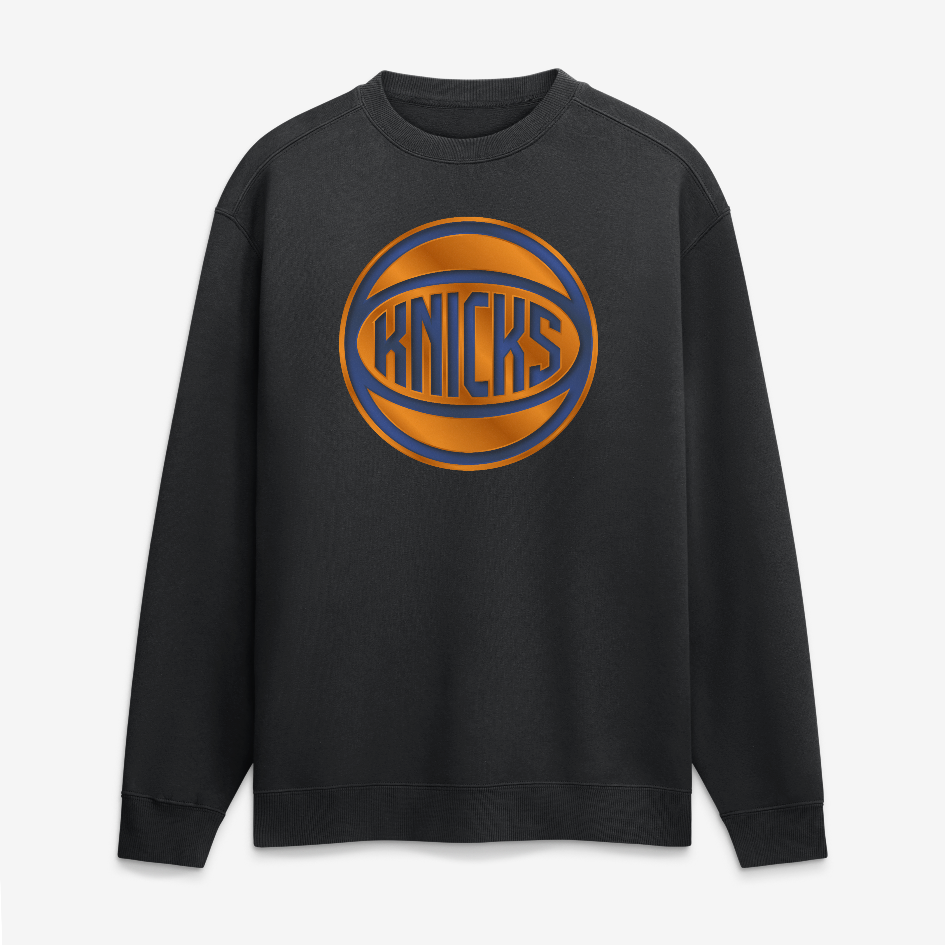 Men's Black New York Knicks  Metallic Mascot Sweatshirt