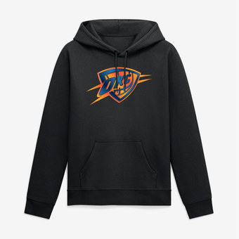 Men's Black Oklahoma City Thunder Big & Tall Metallic Mascot Hoodie
