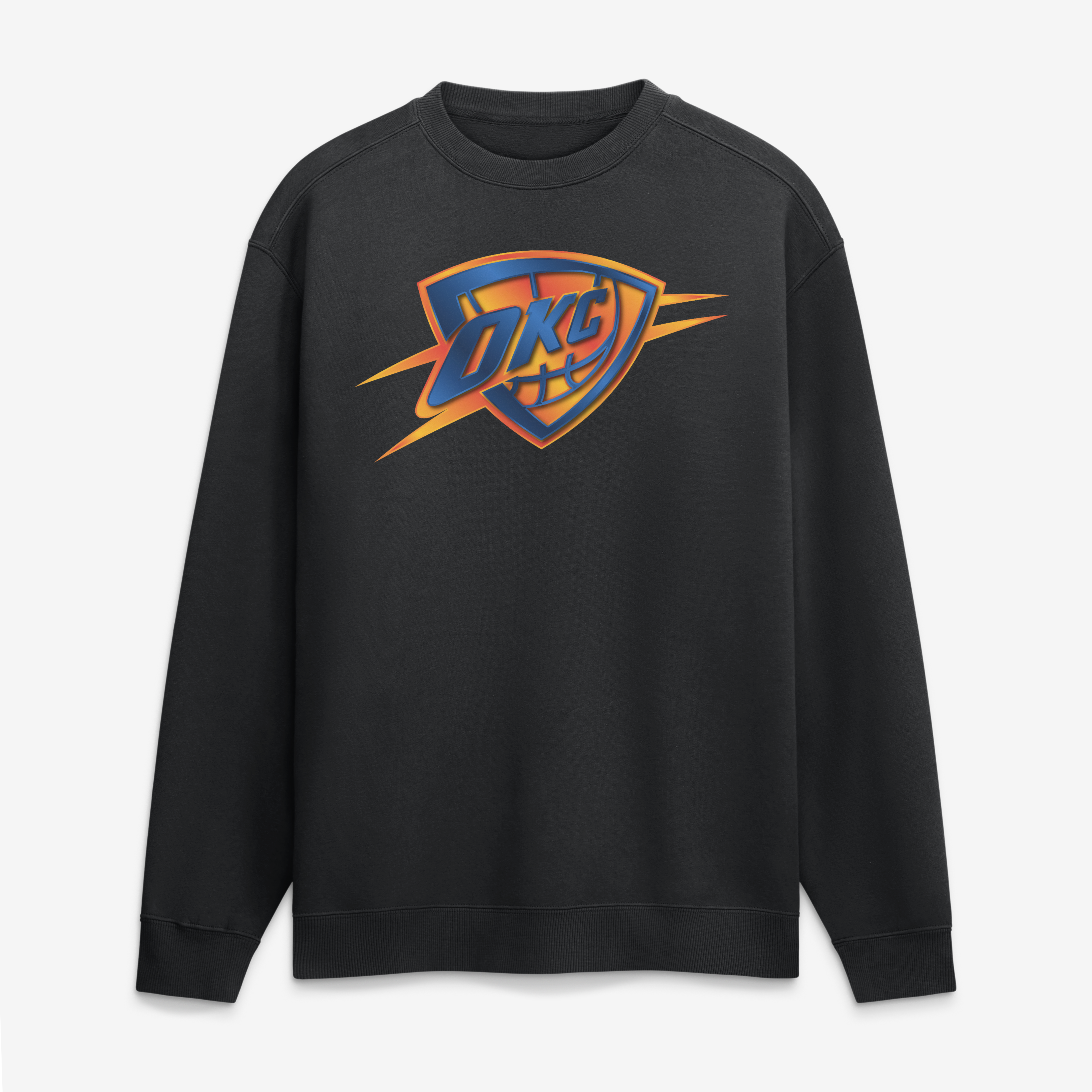 Men's Black Oklahoma City Thunder  Metallic Mascot Sweatshirt