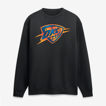 Men's Black Oklahoma City Thunder  Metallic Mascot Sweatshirt