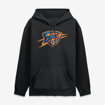 Men's Black Oklahoma City Thunder  Metallic Mascot Hoodie