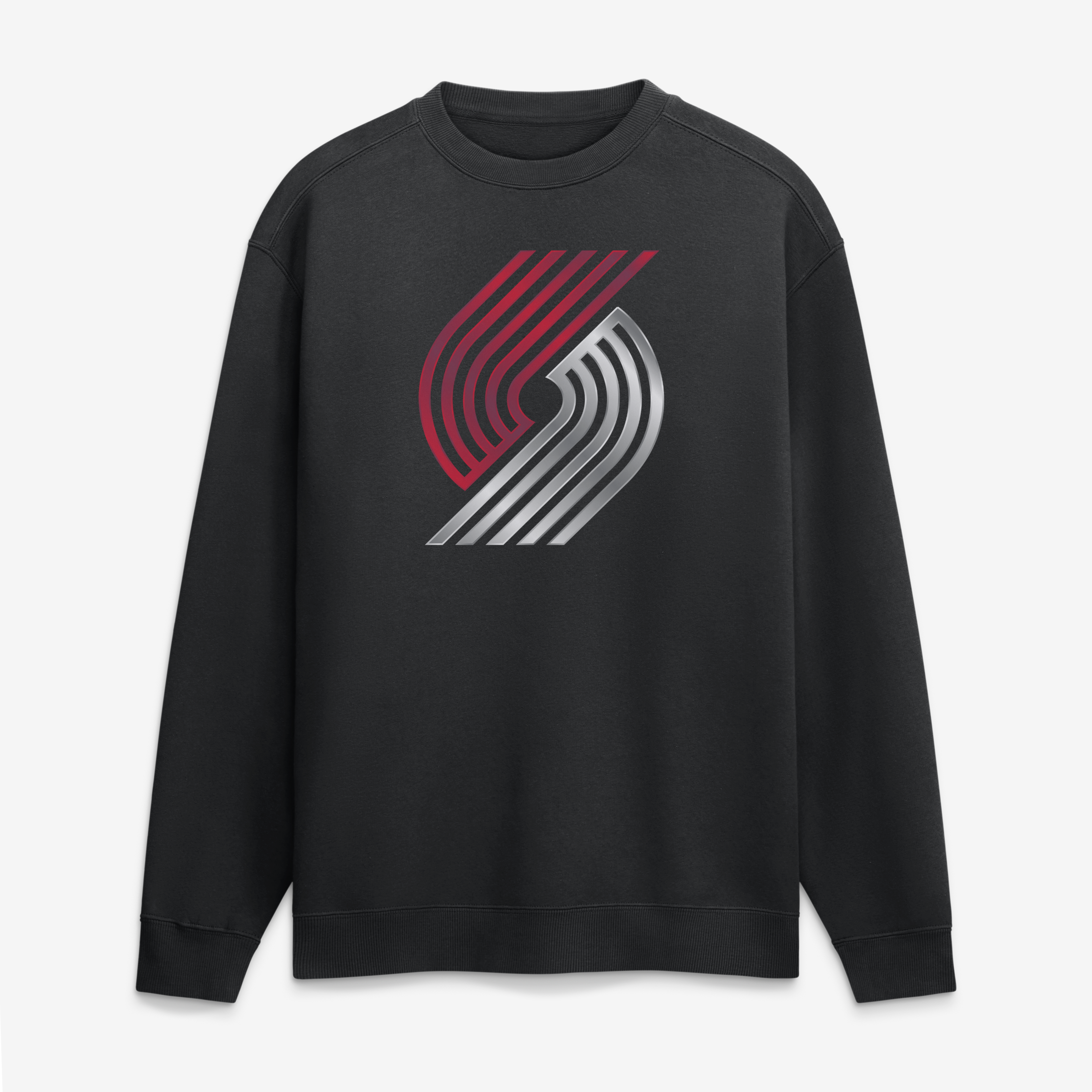 Men's Black Portland Trail Blazers  Metallic Mascot Sweatshirt