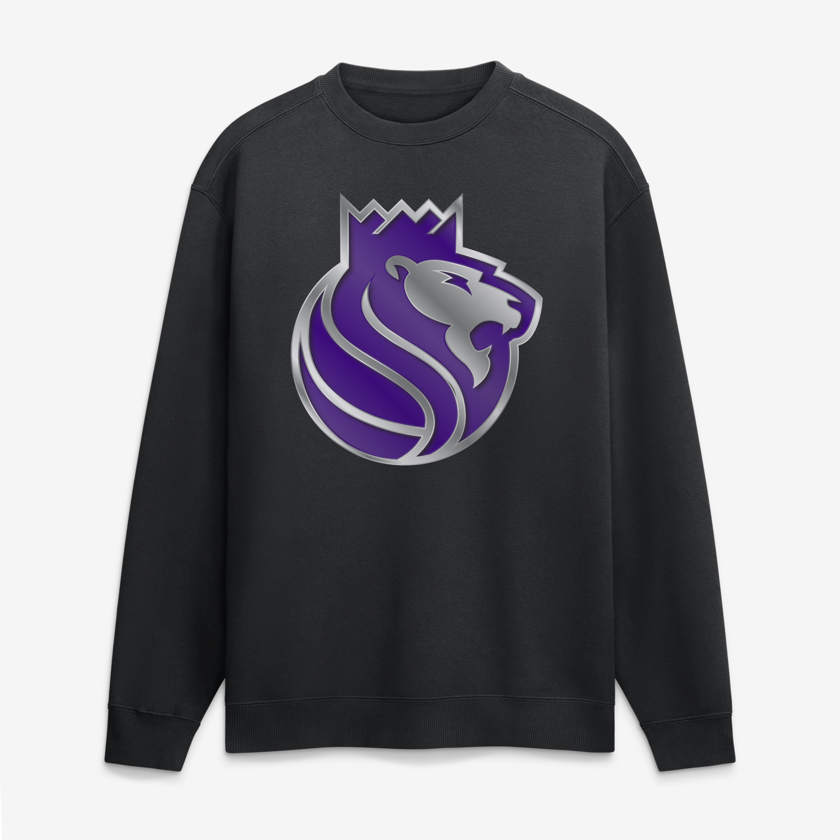 Men's Black Sacramento Kings  Metallic Mascot Sweatshirt