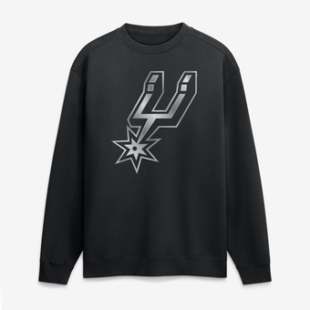 Men's Black San Antonio Spurs  Metallic Mascot Sweatshirt
