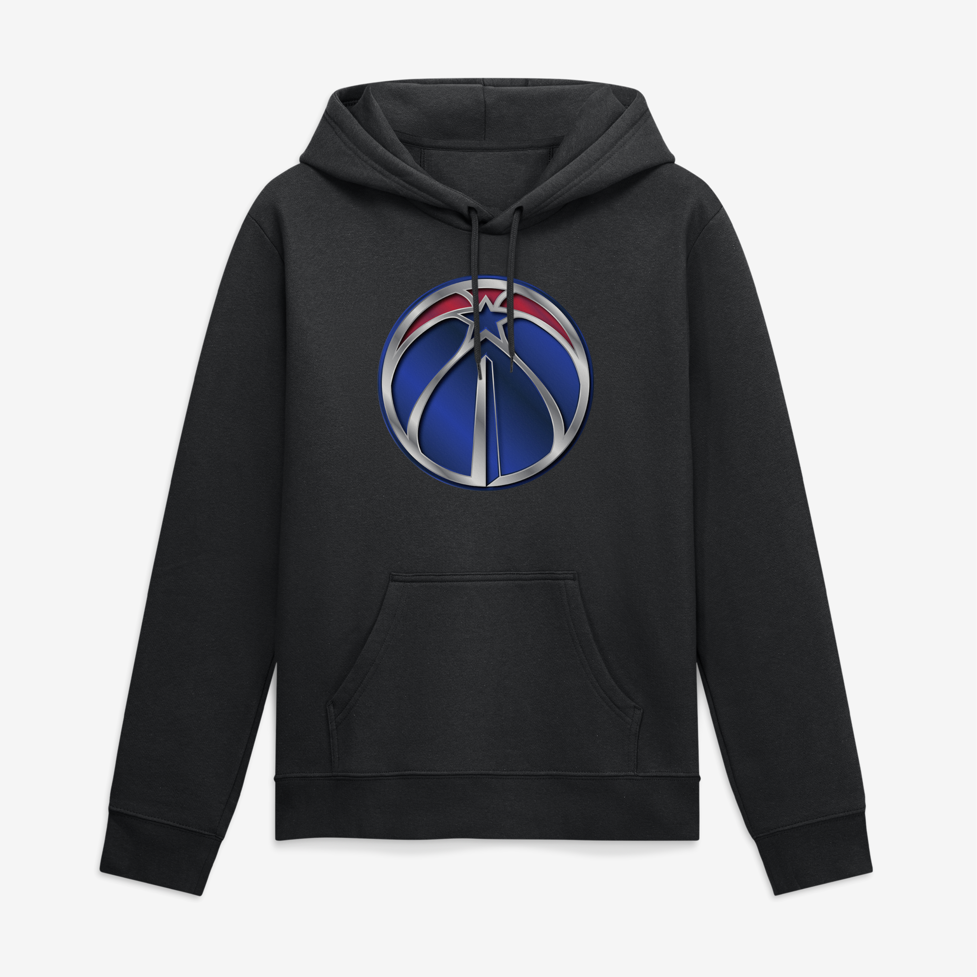 Men's Black Washington Wizards Big & Tall Metallic Mascot Hoodie
