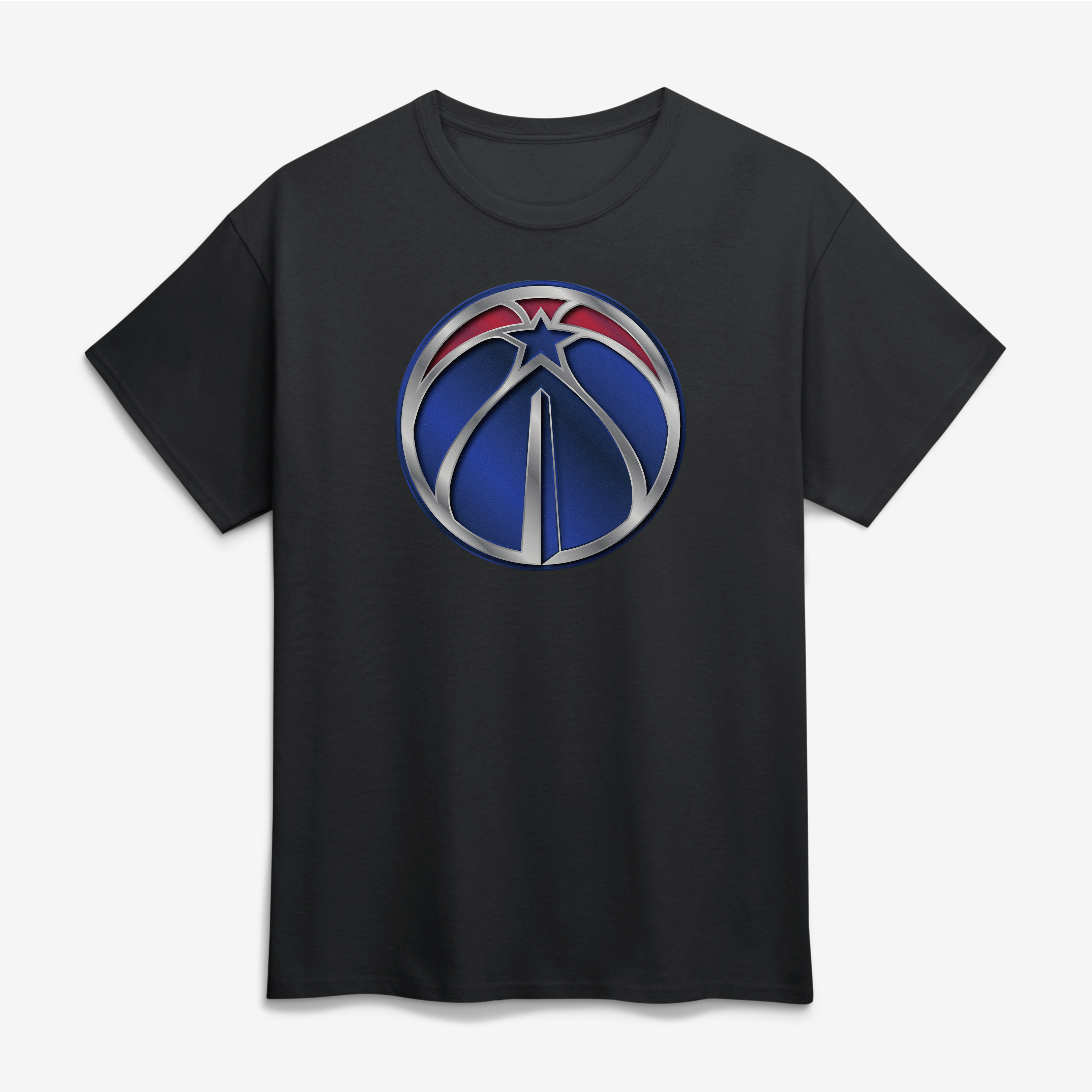 Men's Black Washington Wizards Big & Tall Metallic Mascot T-Shirt