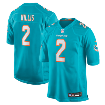 Men's Nike Malik Willis Aqua Miami Dolphins Game Jersey